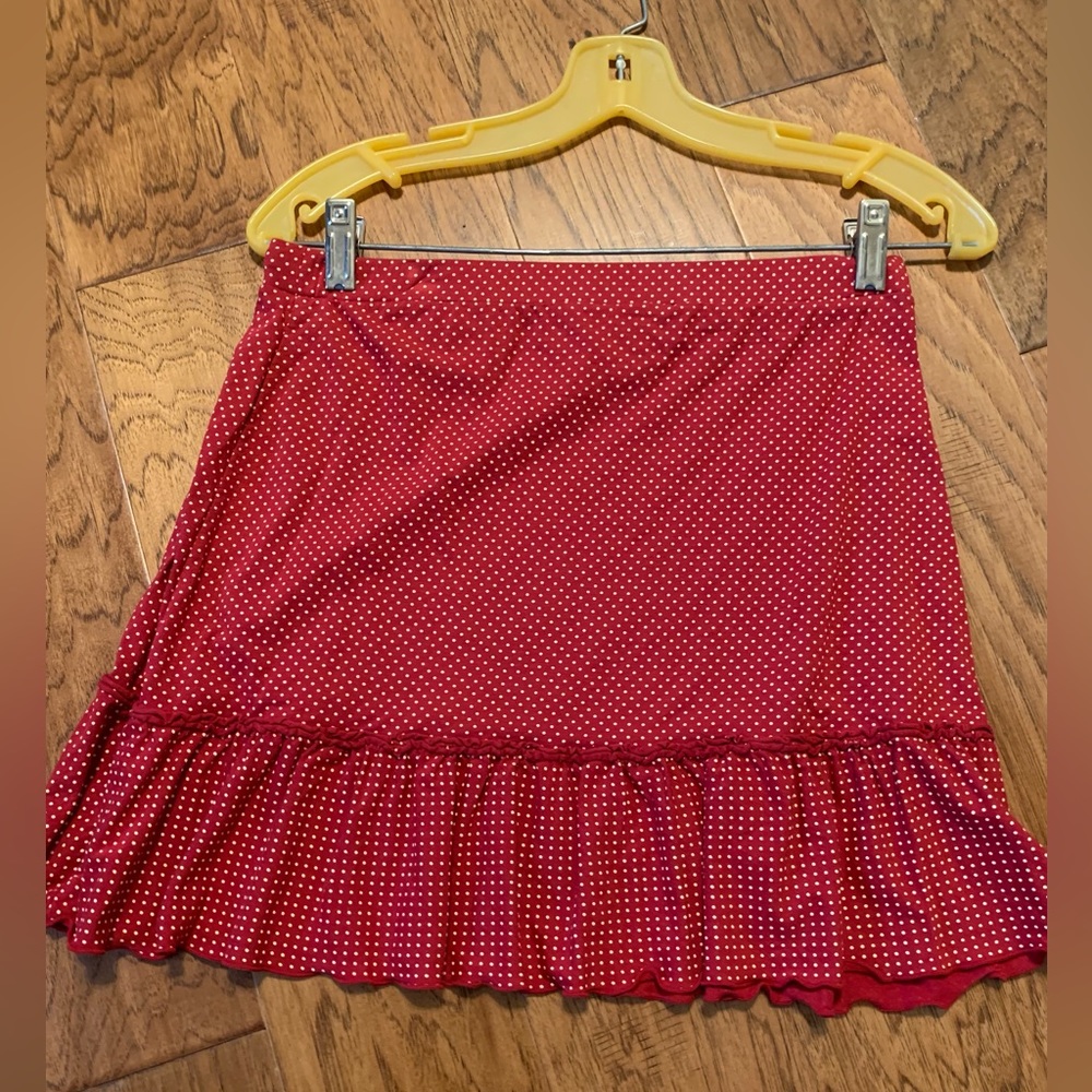 Red, Polka Dot, Mini Skirt